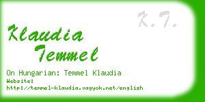 klaudia temmel business card